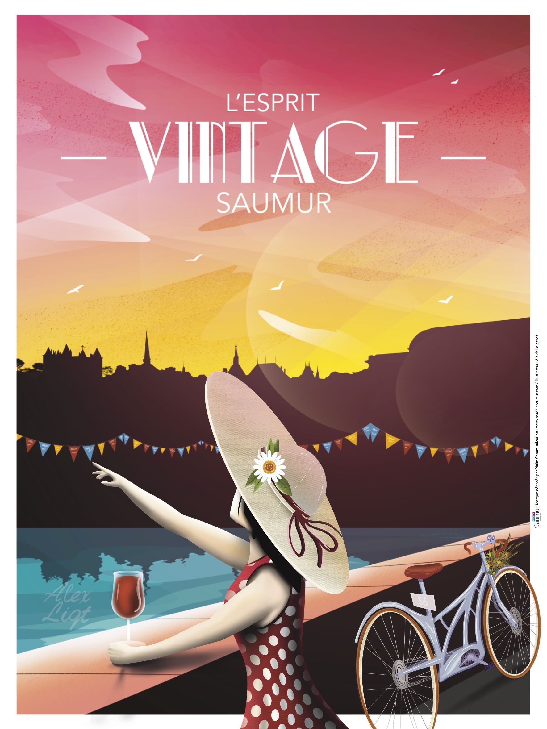 Affiche L'ESPRIT VINTAGE "La jeune fille sur le pont" 30x40cm