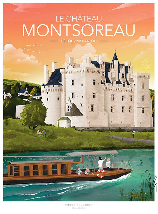 Affiche DÉCOUVRIR L'ANJOU "Château de Montsoreau" 30x40 cm